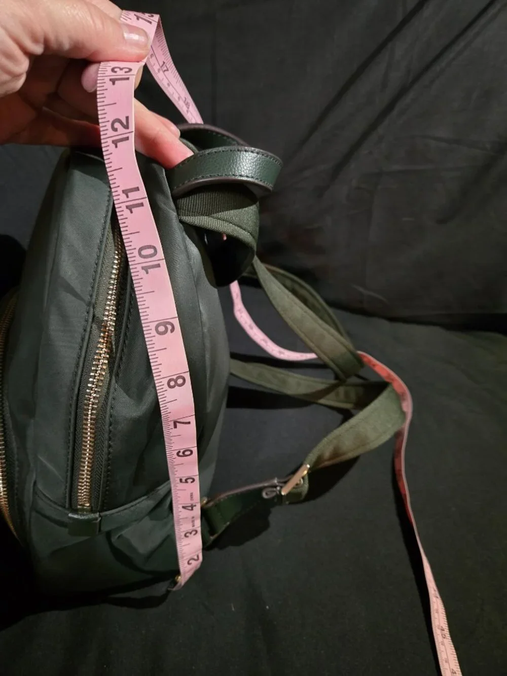Kate Spade Olive Green Nylon Mini Backpack Gold Tone Hardware